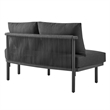 Modway Porta Right-Arm Facing Outdoor Aluminum Modular Piece in Charcoal Anthracite