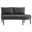 Modway Porta Right-Arm Facing Outdoor Aluminum Modular Piece in Charcoal Anthracite