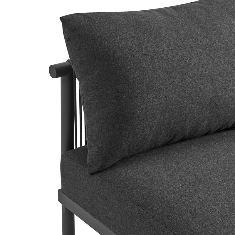 Modway Porta Right-Arm Facing Outdoor Aluminum Modular Piece in Charcoal Anthracite