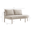 Modway Porta Right-Arm Facing Outdoor Aluminum Modular Piece in Khaki Stone