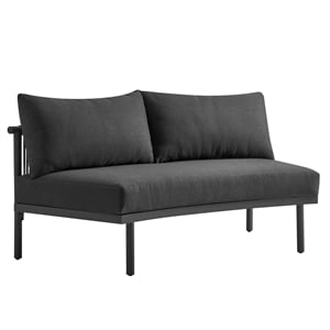 Modway Porta Armless Outdoor Aluminum Modular Piece in Charcoal Anthracite