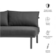 Modway Porta Armless Outdoor Aluminum Modular Piece in Charcoal Anthracite