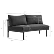 Modway Porta Armless Outdoor Aluminum Modular Piece in Charcoal Anthracite