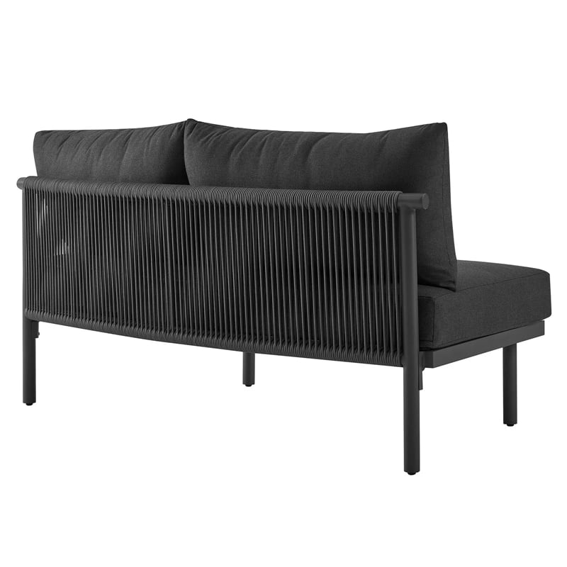 Modway Porta Armless Outdoor Aluminum Modular Piece in Charcoal Anthracite