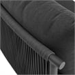 Modway Porta Armless Outdoor Aluminum Modular Piece in Charcoal Anthracite