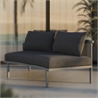 Modway Porta Armless Outdoor Aluminum Modular Piece in Charcoal Anthracite