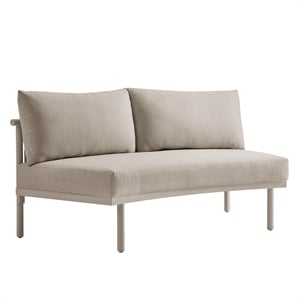 Modway Porta Armless Outdoor Aluminum Modular Piece in Khaki Stone
