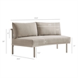 Modway Porta Armless Outdoor Aluminum Modular Piece in Khaki Stone