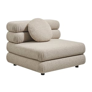 Modway Jubilee Upholstered Modular Armless Chair in Linen