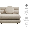 Modway Jubilee Upholstered Modular Armless Chair in Linen