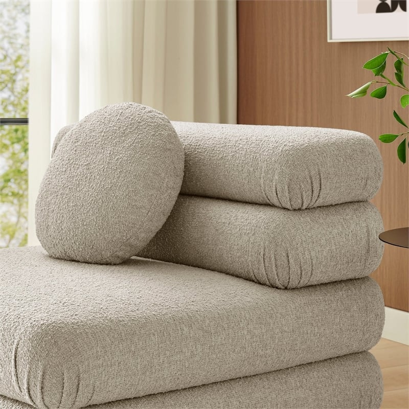 Modway Jubilee Upholstered Modular Armless Chair in Linen