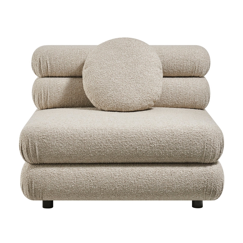 Modway Jubilee Upholstered Modular Armless Chair in Linen