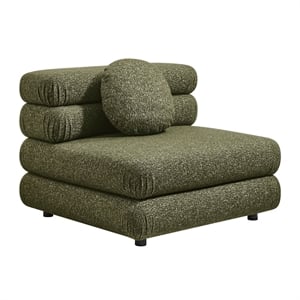 Modway Jubilee Upholstered Modular Armless Chair in Olive