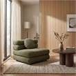 Modway Jubilee Upholstered Modular Armless Chair in Olive