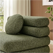 Modway Jubilee Upholstered Modular Armless Chair in Olive