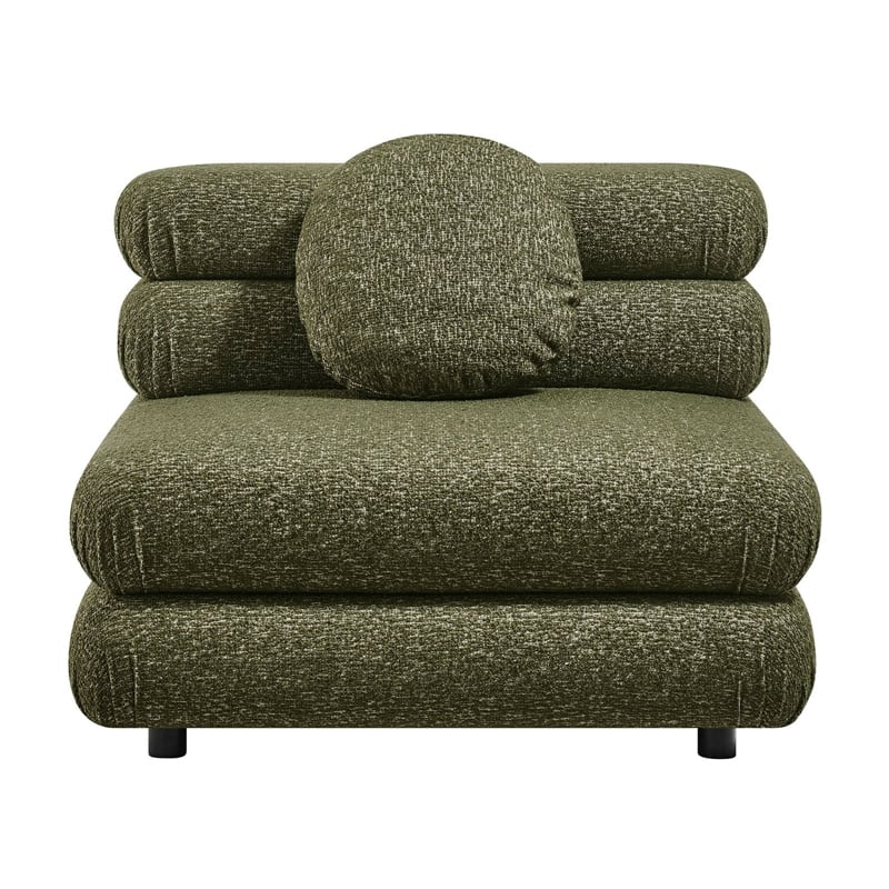 Modway Jubilee Upholstered Modular Armless Chair in Olive