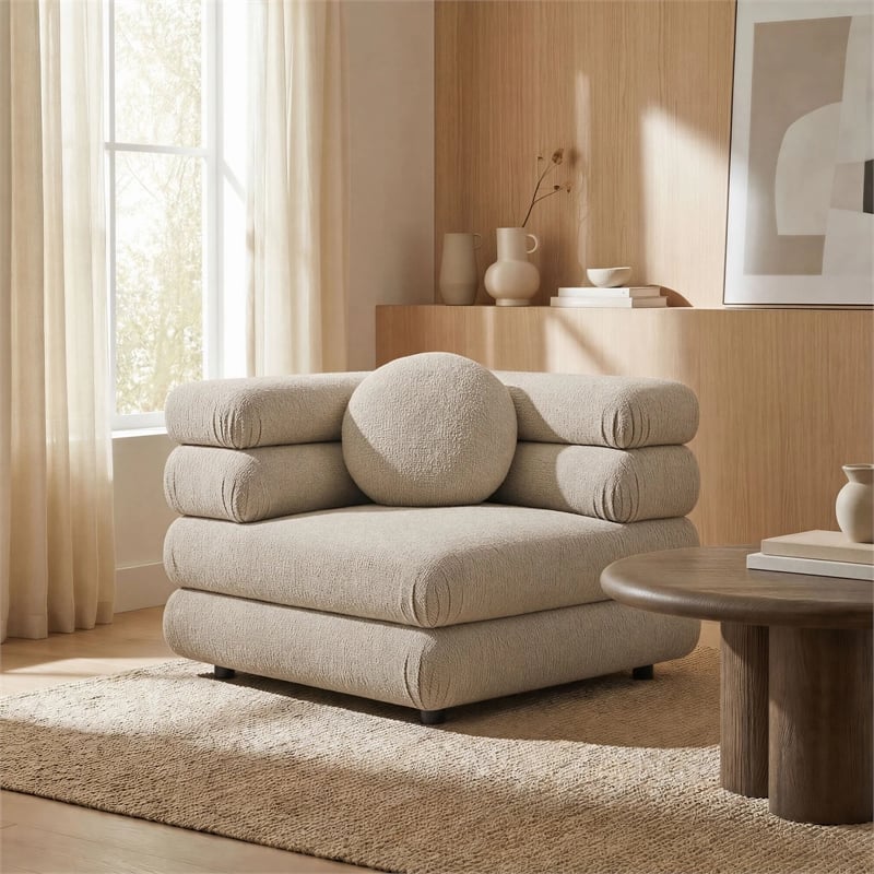 Modway Jubilee Upholstered Modular Corner Chair in Linen