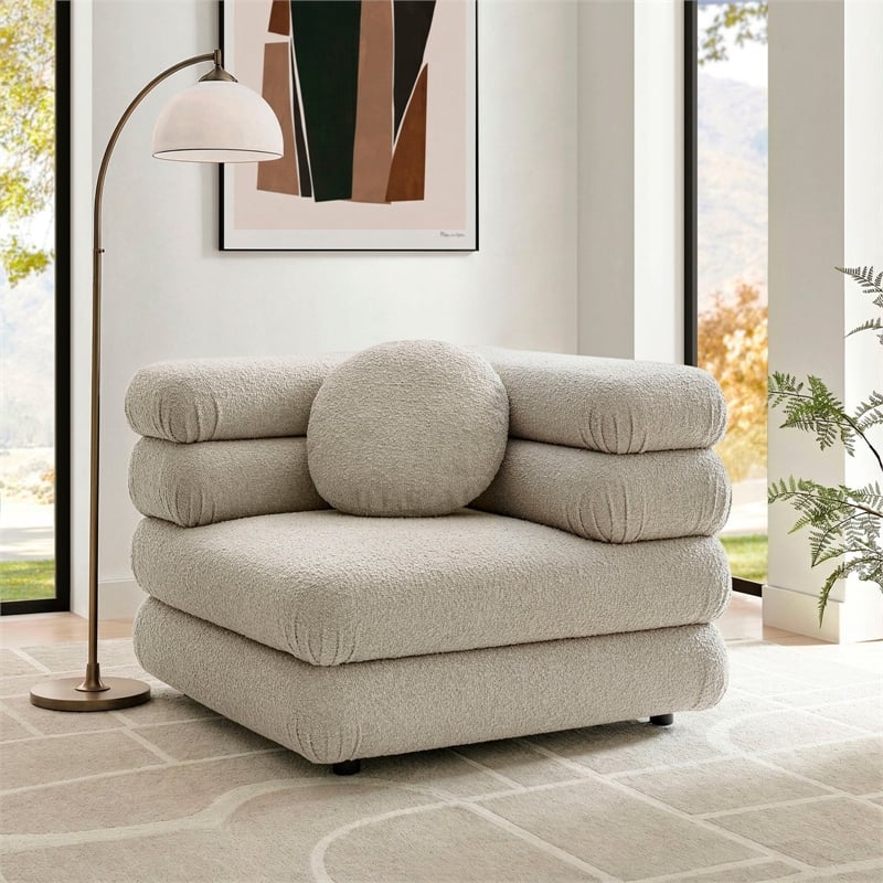 Modway Jubilee Upholstered Modular Corner Chair in Linen