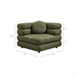 Modway Jubilee Upholstered Modular Corner Chair in Olive