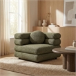 Modway Jubilee Upholstered Modular Corner Chair in Olive