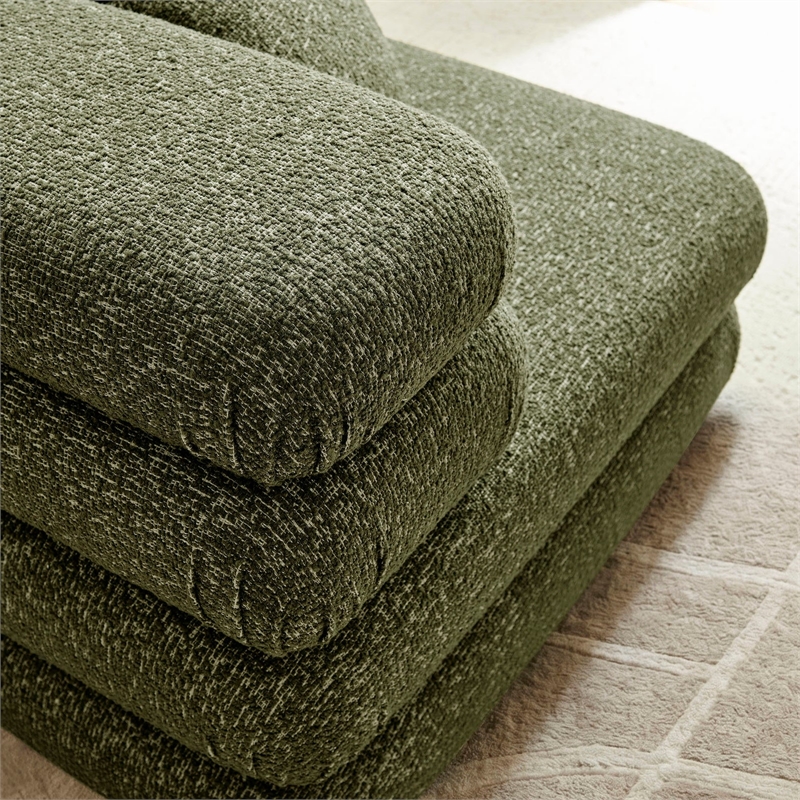 Modway Jubilee Upholstered Modular Corner Chair in Olive