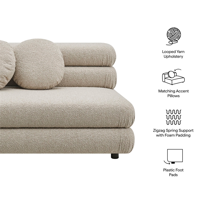 Jubilee Upholstered Modular Armless Loveseat in Linen