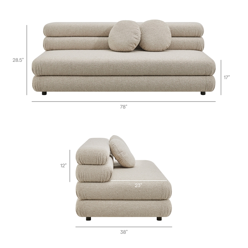 Jubilee Upholstered Modular Armless Loveseat in Linen