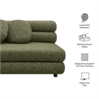 Jubilee Upholstered Modular Armless Loveseat in Olive