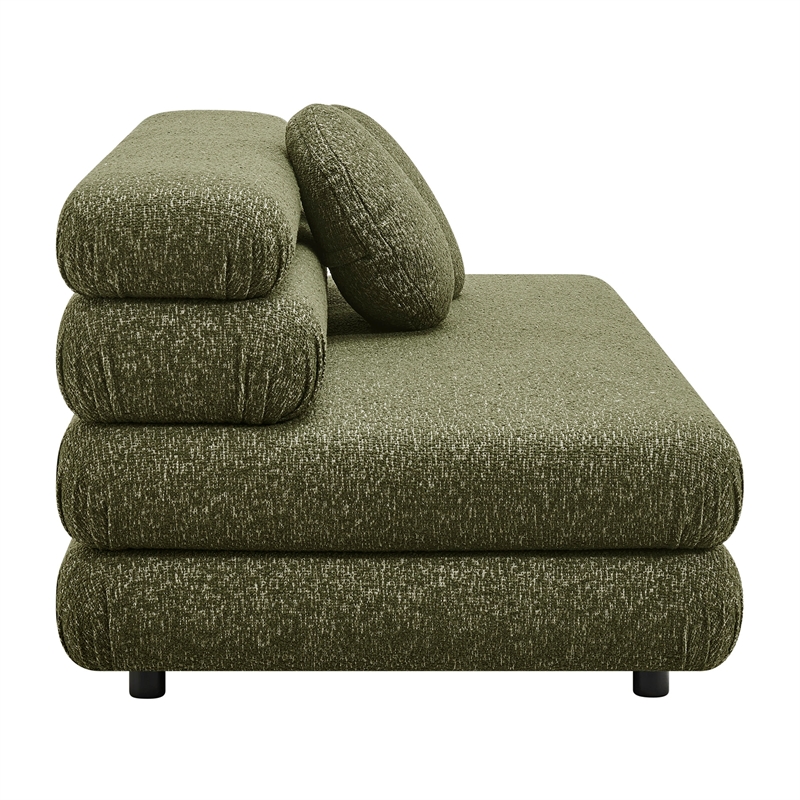 Jubilee Upholstered Modular Armless Loveseat in Olive