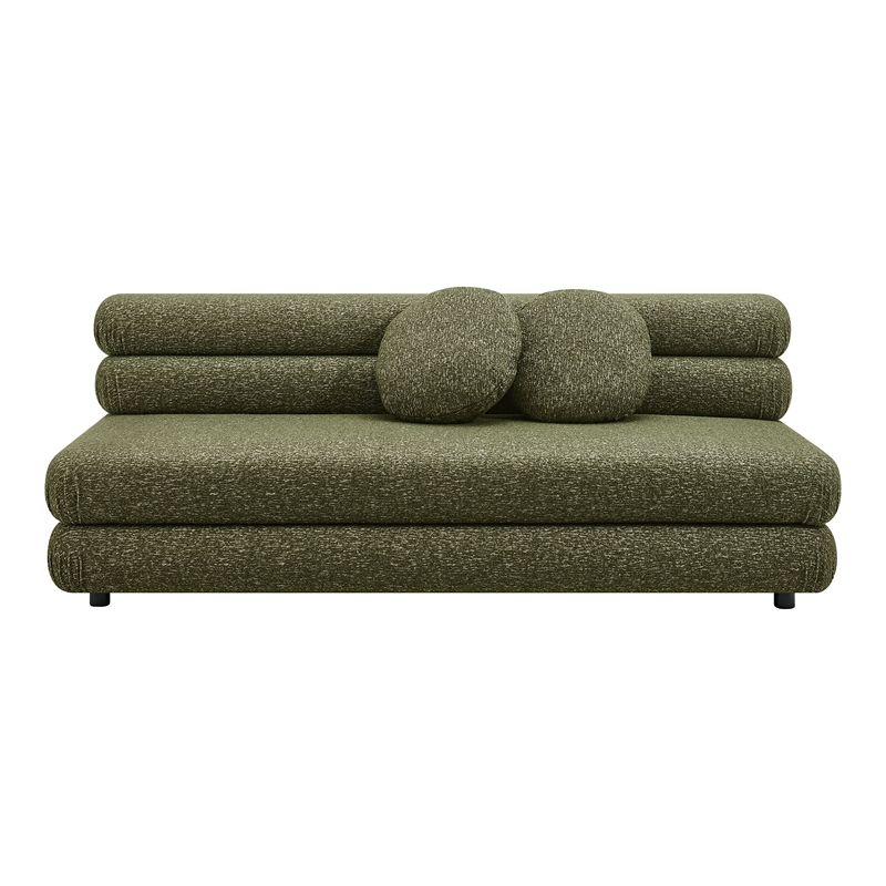 Jubilee Upholstered Modular Armless Loveseat in Olive