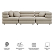 Jubilee 3-Piece Upholstered 3-Piece Modular Sofa Set in Linen
