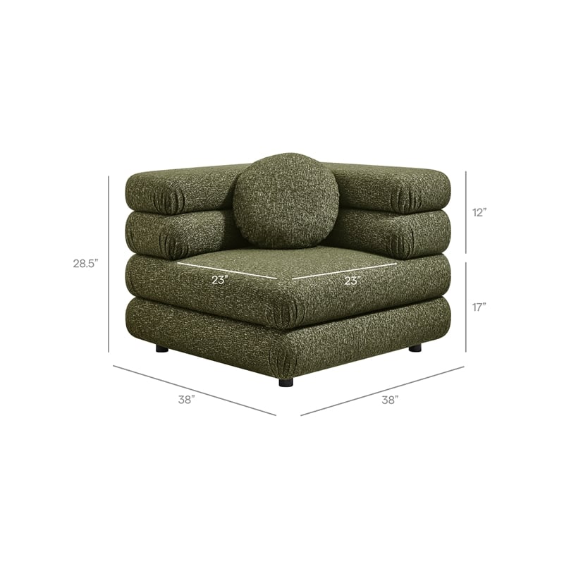 Jubilee 3-Piece Upholstered 3-Piece Modular Sofa Set in Olive