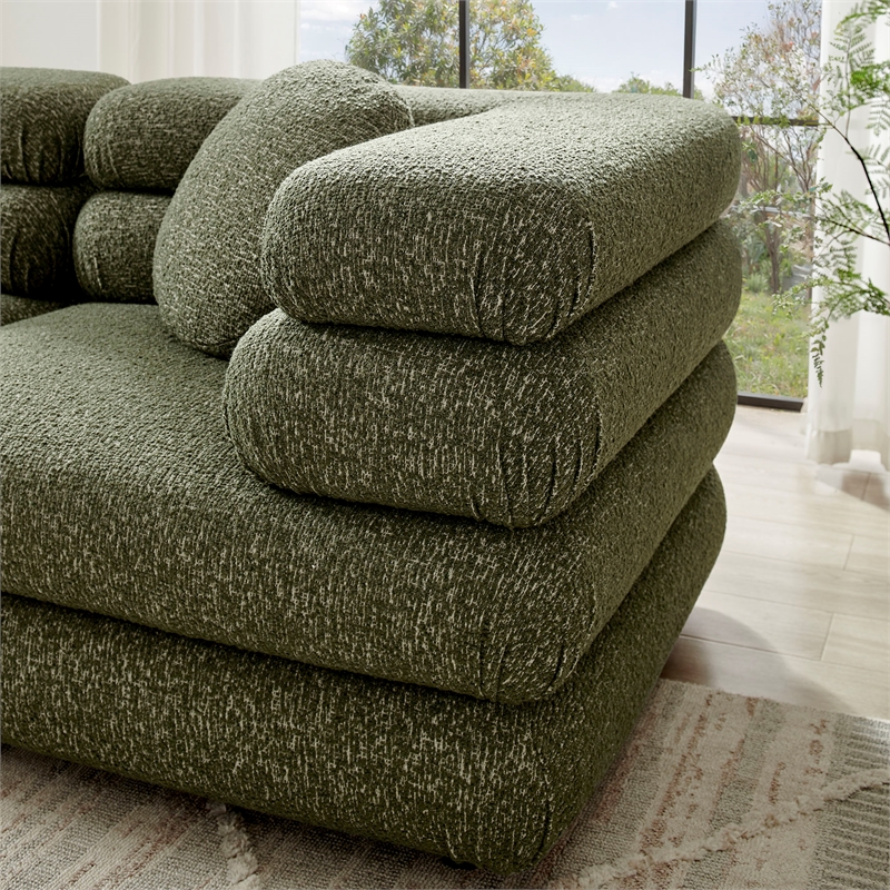 Jubilee 3-Piece Upholstered 3-Piece Modular Sofa Set in Olive