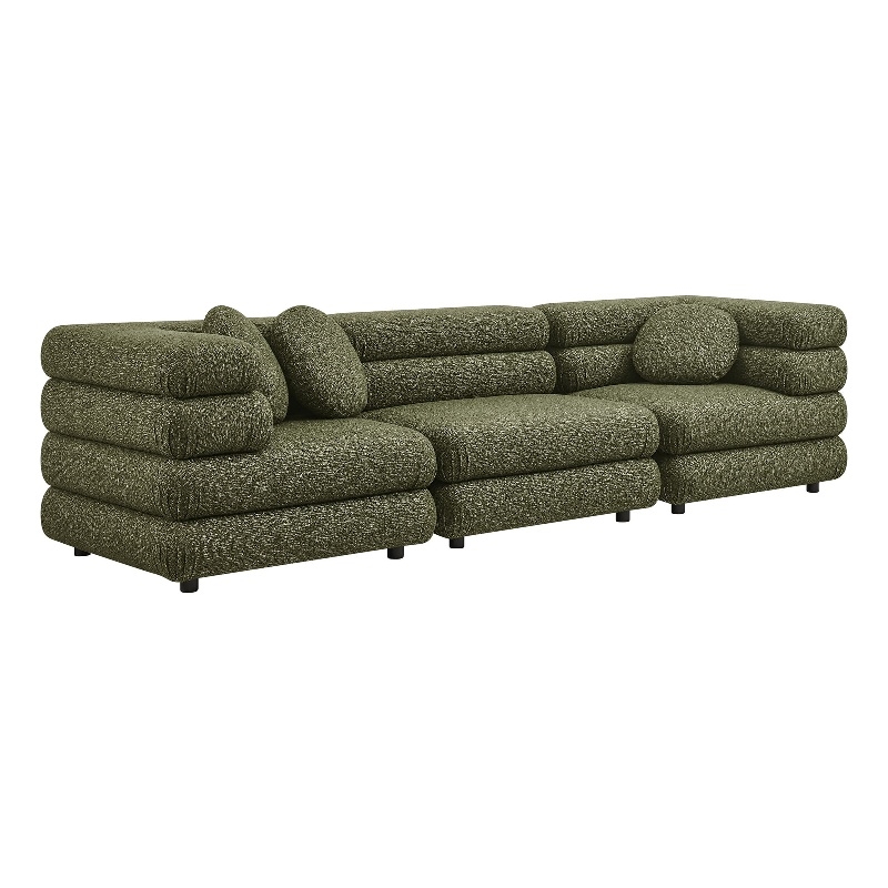 Jubilee 3-Piece Upholstered 3-Piece Modular Sofa Set in Olive