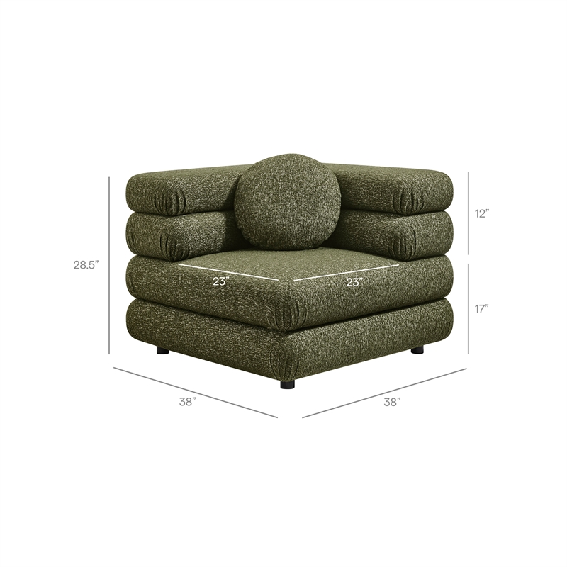 Jubilee 4-Piece Upholstered Modular Sofa Set in Olive