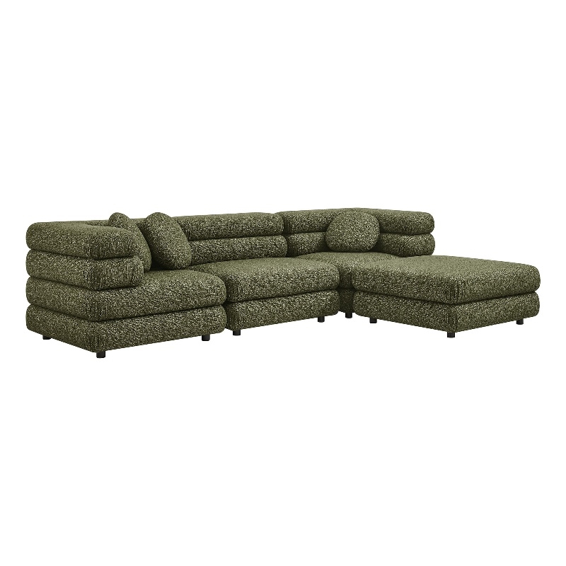 Jubilee 4-Piece Upholstered Modular Sofa Set in Olive