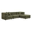 Jubilee 4-Piece Upholstered Modular Sofa Set in Olive