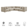 Jubilee 5-Piece Upholstered Modular L-Shaped Sofa Set in Linen
