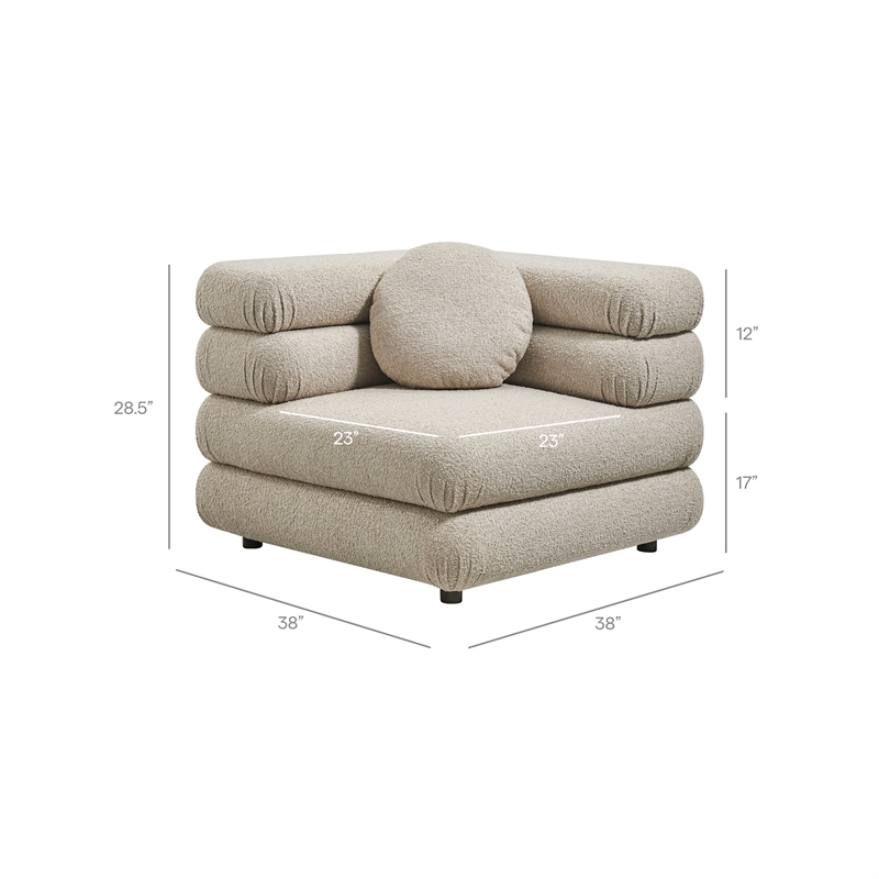 Jubilee 5-Piece Upholstered Modular L-Shaped Sofa Set in Linen