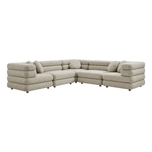 Jubilee 5-Piece Upholstered Modular L-Shaped Sofa Set in Linen