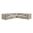 Jubilee 5-Piece Upholstered Modular L-Shaped Sofa Set in Linen