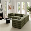 Jubilee 5-Piece Upholstered Modular L-Shaped Sofa Set in Olive
