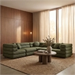 Jubilee 5-Piece Upholstered Modular L-Shaped Sofa Set in Olive