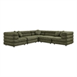 Jubilee 5-Piece Upholstered Modular L-Shaped Sofa Set in Olive
