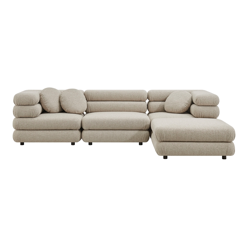 Jubilee 4-Piece Upholstered Modular Sofa Set in Linen