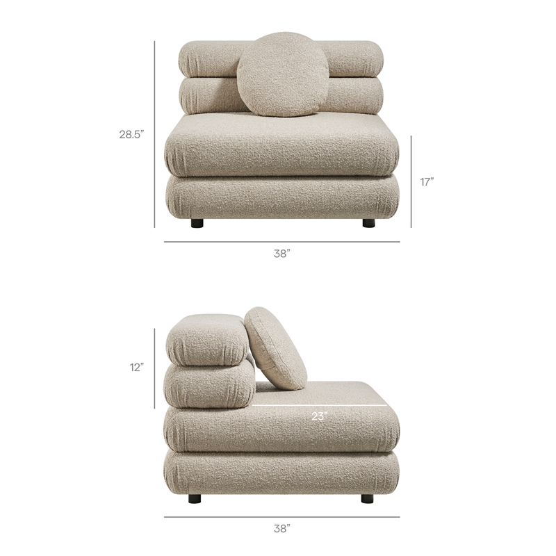 Jubilee 4-Piece Upholstered Modular Sofa Set in Linen