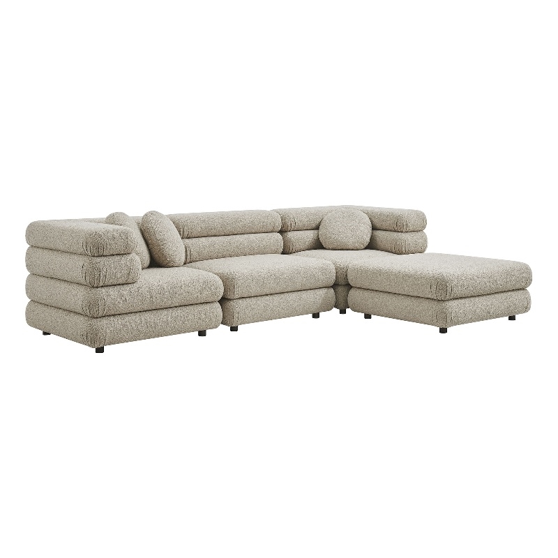 Jubilee 4-Piece Upholstered Modular Sofa Set in Linen