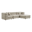 Jubilee 4-Piece Upholstered Modular Sofa Set in Linen