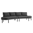 Modway Porta 2 Piece Outdoor Aluminum Modular Sofa in Charcoal Anthracite