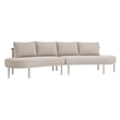Modway Porta 2 Piece Outdoor Aluminum Modular Sofa in Khaki Stone